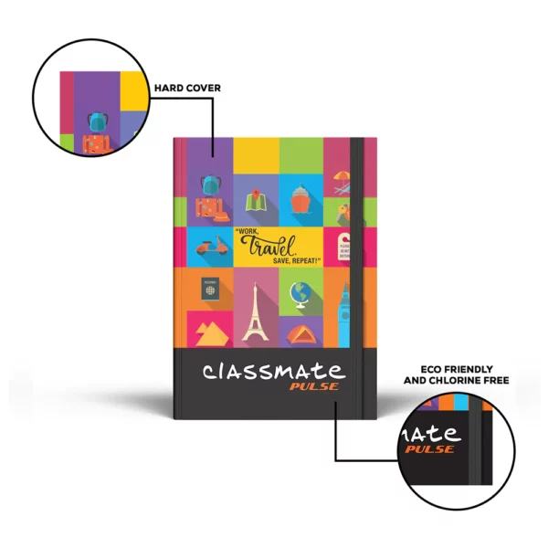 Classmate Pulse Flexi Bound Journals, A5 size, 176 pages, Unruled, Hard Cover - Image 5