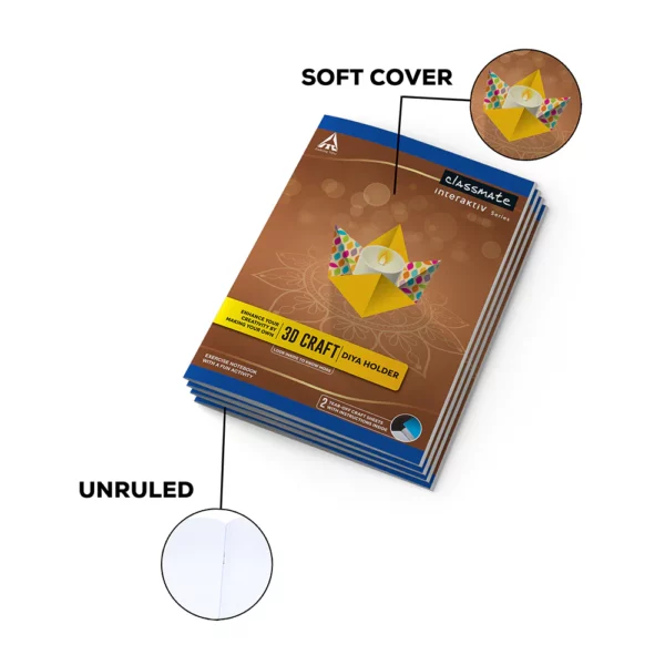 Classmate 3D Craft notebooks, 24.0 cm x 18.0 cm, 172 pages, Unruled, Soft cover - Image 4