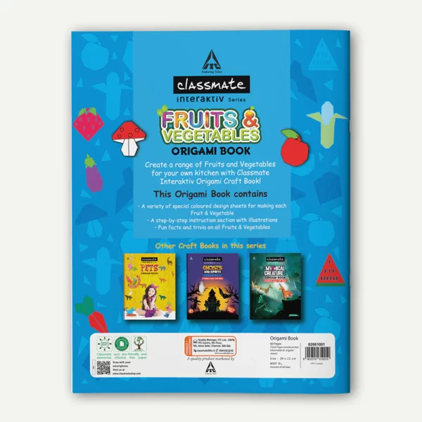 Classmate Interaktiv Origami Craft Book (Assorted) - Fruits & Veggies and Pets - Image 7