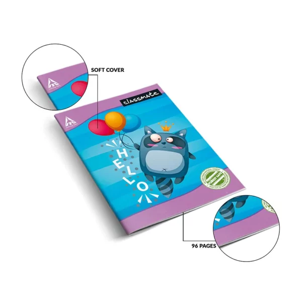 Classmate Notebook, 21.0 cm x 17.0 cm, 96 pages, Unruled, Soft Cover - Image 4
