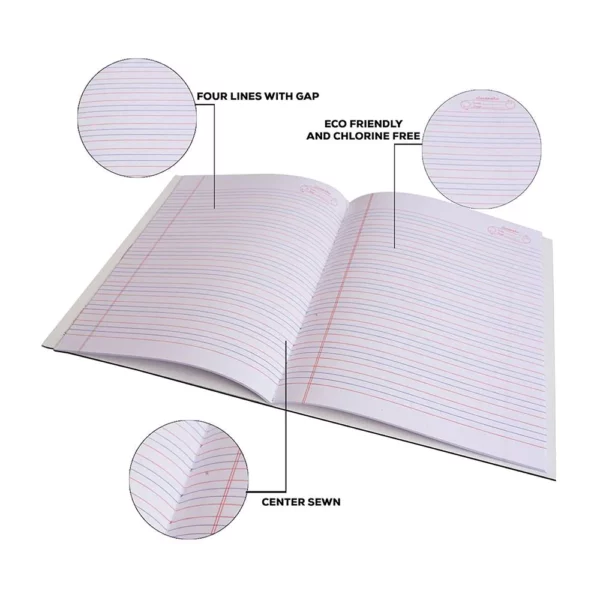 Classmate Notebook, 21.0 cm x 17.0 cm, 96 pages, Four Lines With Gap, Hard - Image 5
