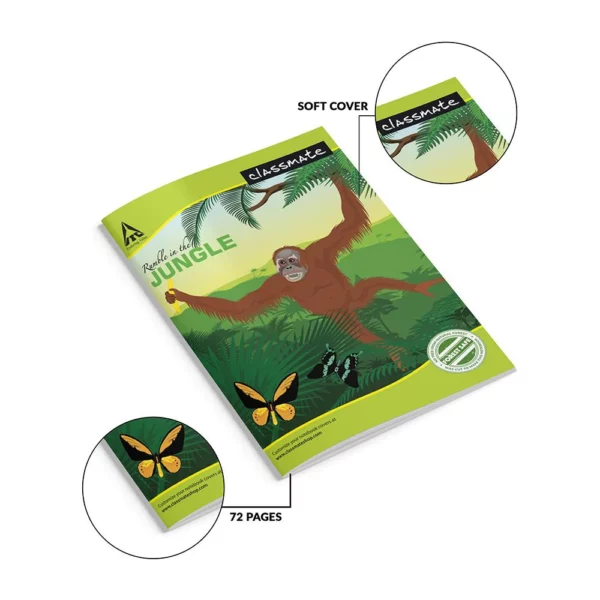 Classmate Notebook, 24.0 cm x 18.0 cm, 72 pages, Unruled, Soft Cover - Image 2