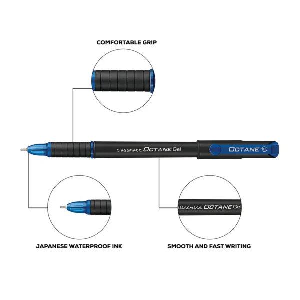 Classmate Octane Gel Pen- Blue (Pack of 5)